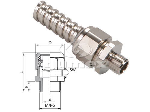 METALL-VERBINDER AU 159M FÜR METALL-SCHUTZSCHLÄUCHE OHNE UMFLECHTUNG